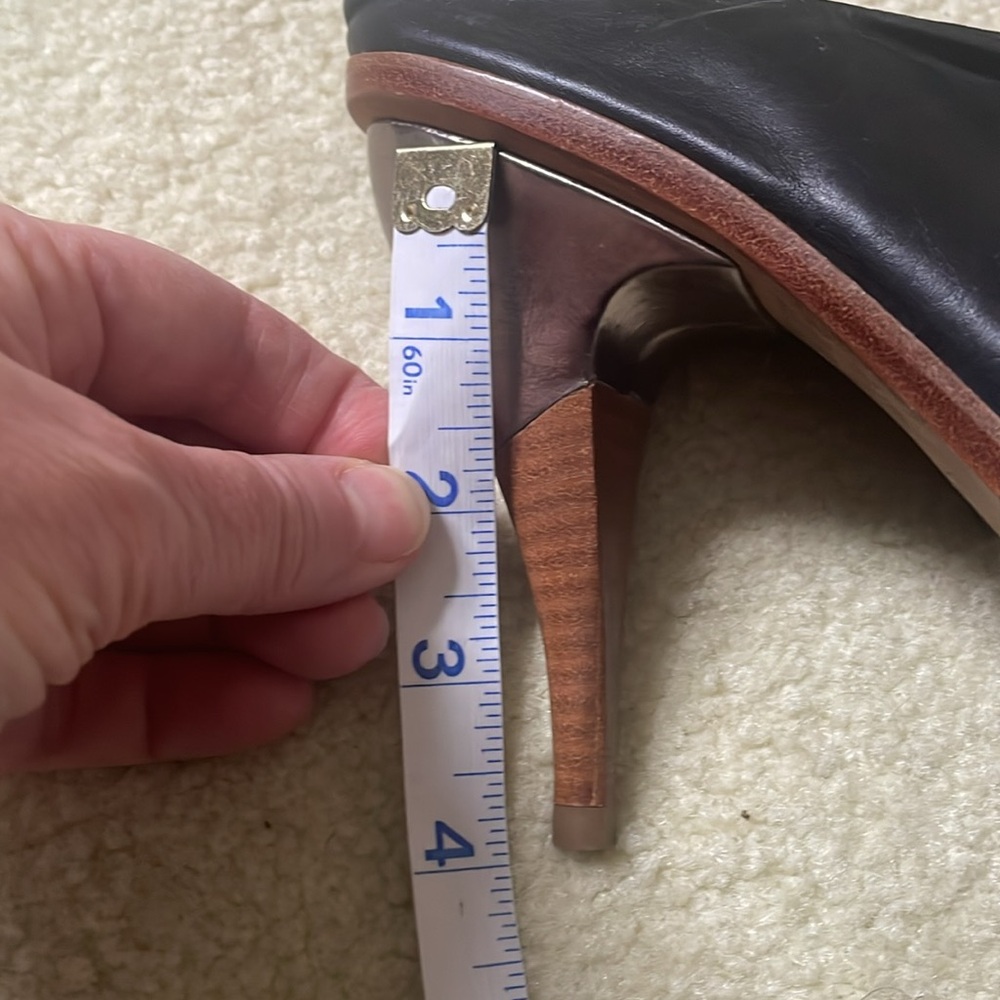 Leifsdottir Black Leather Ankle Wrap Heels - Picture 8 of 11